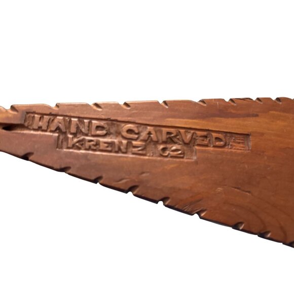 Hand-Carved Wooden Pine Tree Decor Set Of 6 Rustic 15-10 inch - Picture 13 of 13